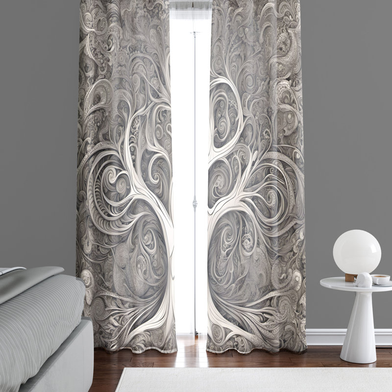 Paire de rideaux semi-transparents en polyester Arethia, L 40 po x L 52 po
