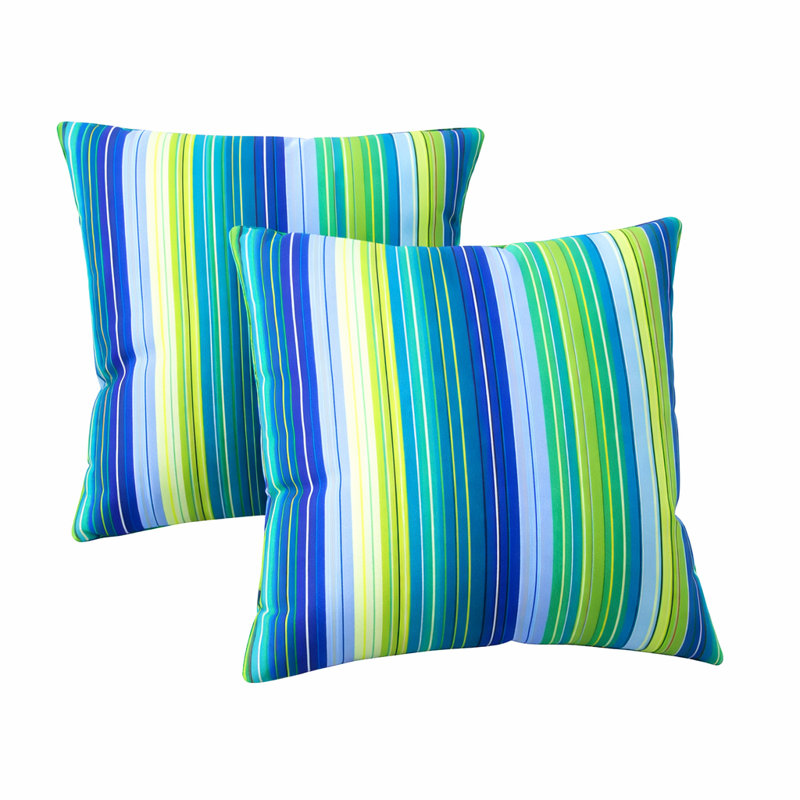 Pack of 2 Sunbrella® Outdoor Throw Pillows, Square Throw Pillows Inserts with Covers, Decorative Couch Pillows, Square 16"