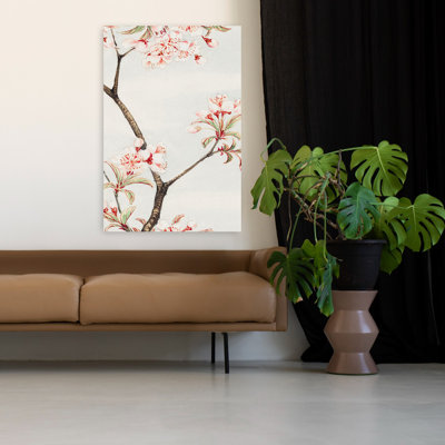 Denetria Contemporary Art Abstract Contemporary Cherry Flower Fruit Wall Art - Wrapped Canvas Print