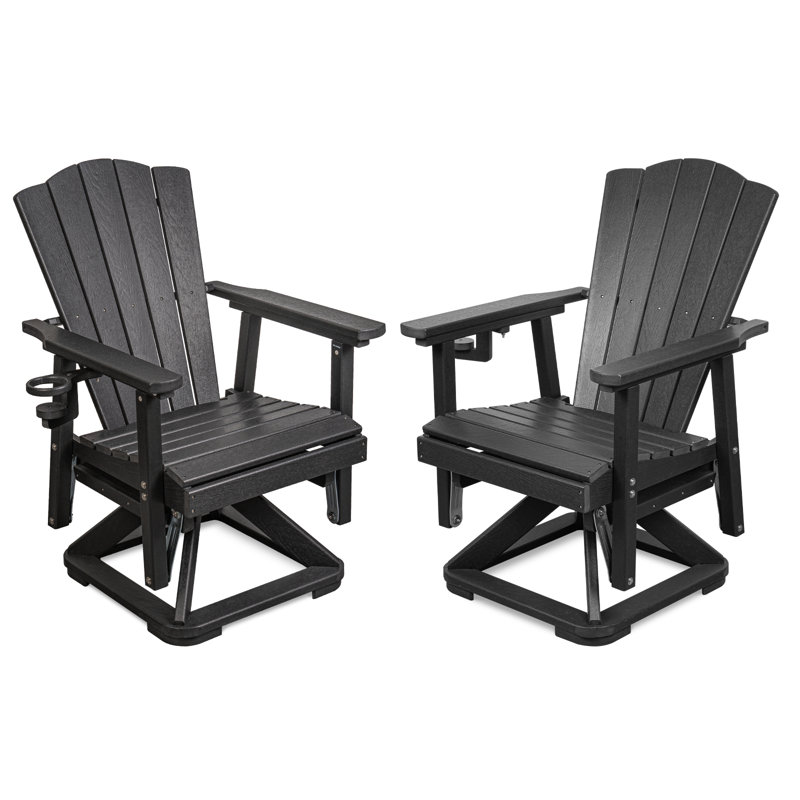 Ensemble de 2 chaises de patio blanches Hdpe, Blanc, 2
