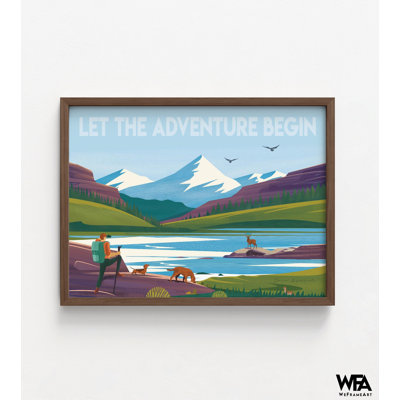 Affiche de montagne enneigée, idée de cadeau pour les randonneurs, décor de chambre Forest Air Bnb, affiche de Lake Hotel, cadeau d'anniversaire pour enfants, idée de cadeau pour les amoureux de la nature
