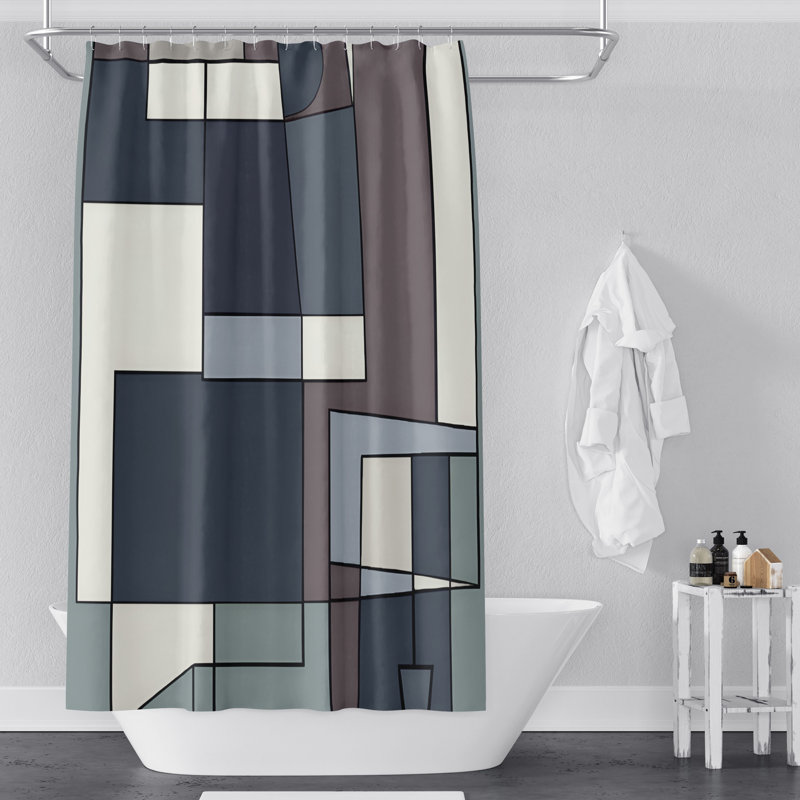 Rideau de douche à formes géométriques Cobert, H 72 po x l 70 po