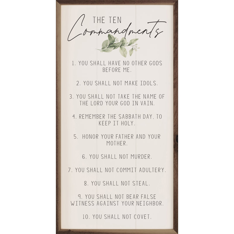 " Ten Commandments Greenery ", 24" H x 12" W