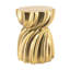 Tabouret d'appoint en magnésium doré 14 po x 14 po x 18,7 po, un meuble contemporain et polyvalent au design moderne tourbillonnant artistique, pouvant servir de table d'appoint ou de siège supplémentaire