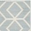 Tapis géométrique en laine / coton tissé à la main Rodgers - bleu / ivoire-765768251