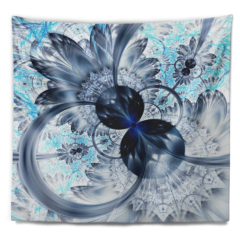 Tapisserie fleur abstraite, H 78 po x l 92 po