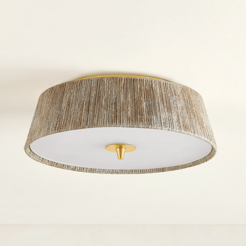 George Semi Flush in Aged Brass by Cortney Bishop