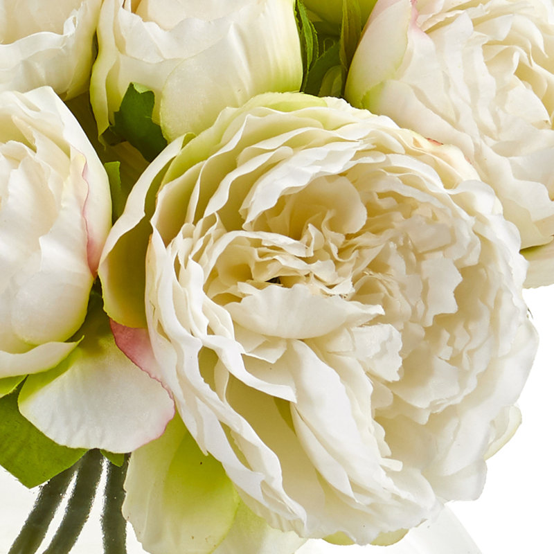 Arrangement floral pivoines dans un vase, Blanc