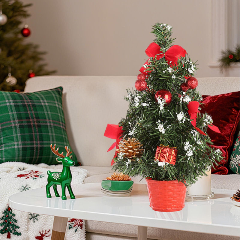 Décorations pour arbre de Noël Mini arbre artificiel de 30 cm, Red