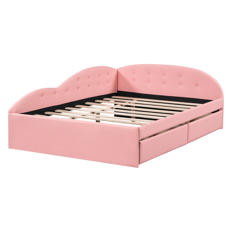 Lit de jour avec couchette Katusha, Rose, Double
