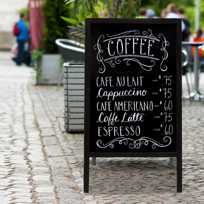 Double Side Wood A-Frame Chalkboard Sign Menu Display for Restaurant Business or Wedding