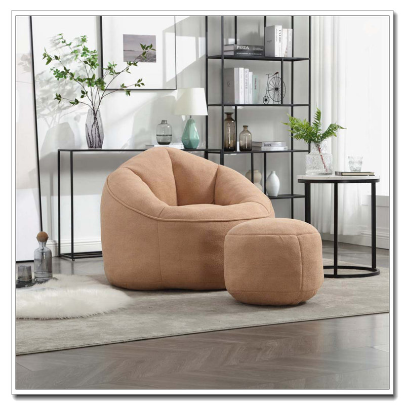 Fauteuil à billes rembourré, Tanné