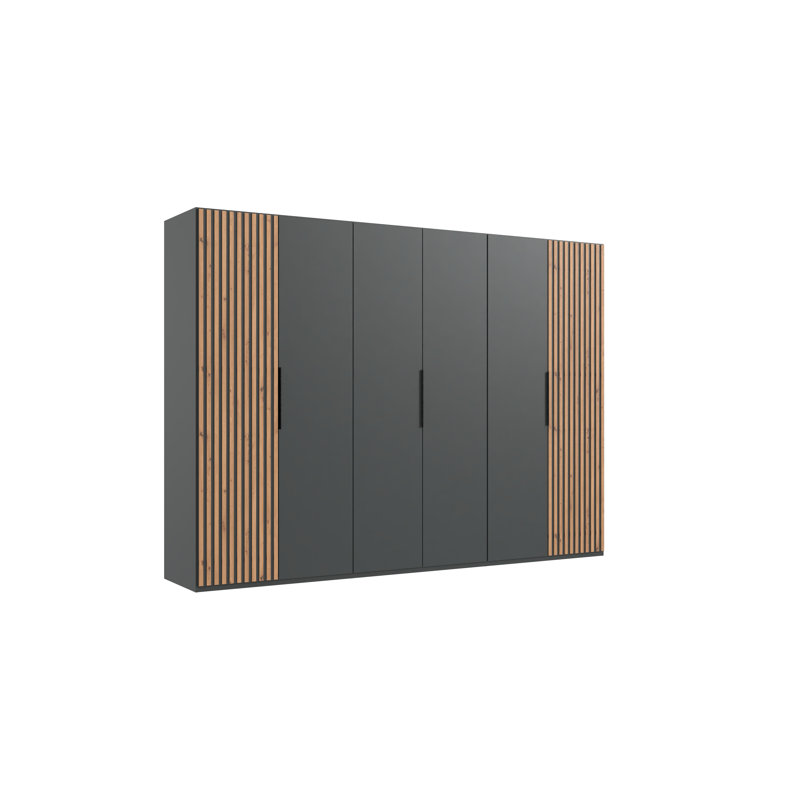Ameeran 6 Door Wardrobe, Graphite / ABS artisan oak