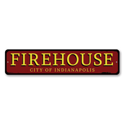 Enseigne en aluminium Firehouse City