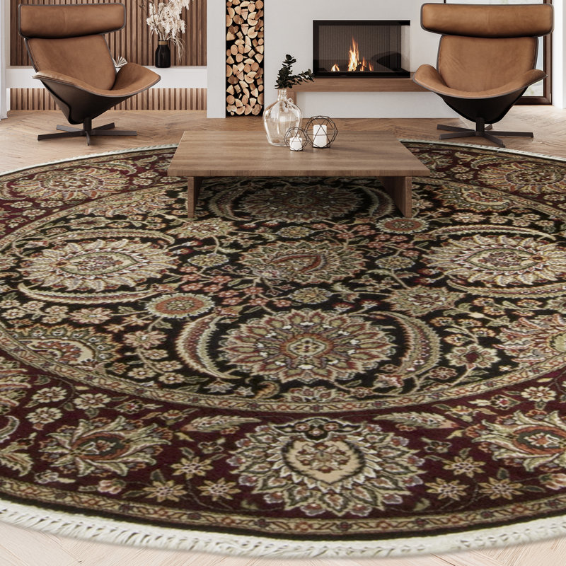 Wool Oriental Area Rug, Round 8'