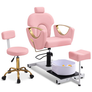 Fauteuil pédicure avec bain de pieds massant, fauteuil spa pivotant à 360 degrés