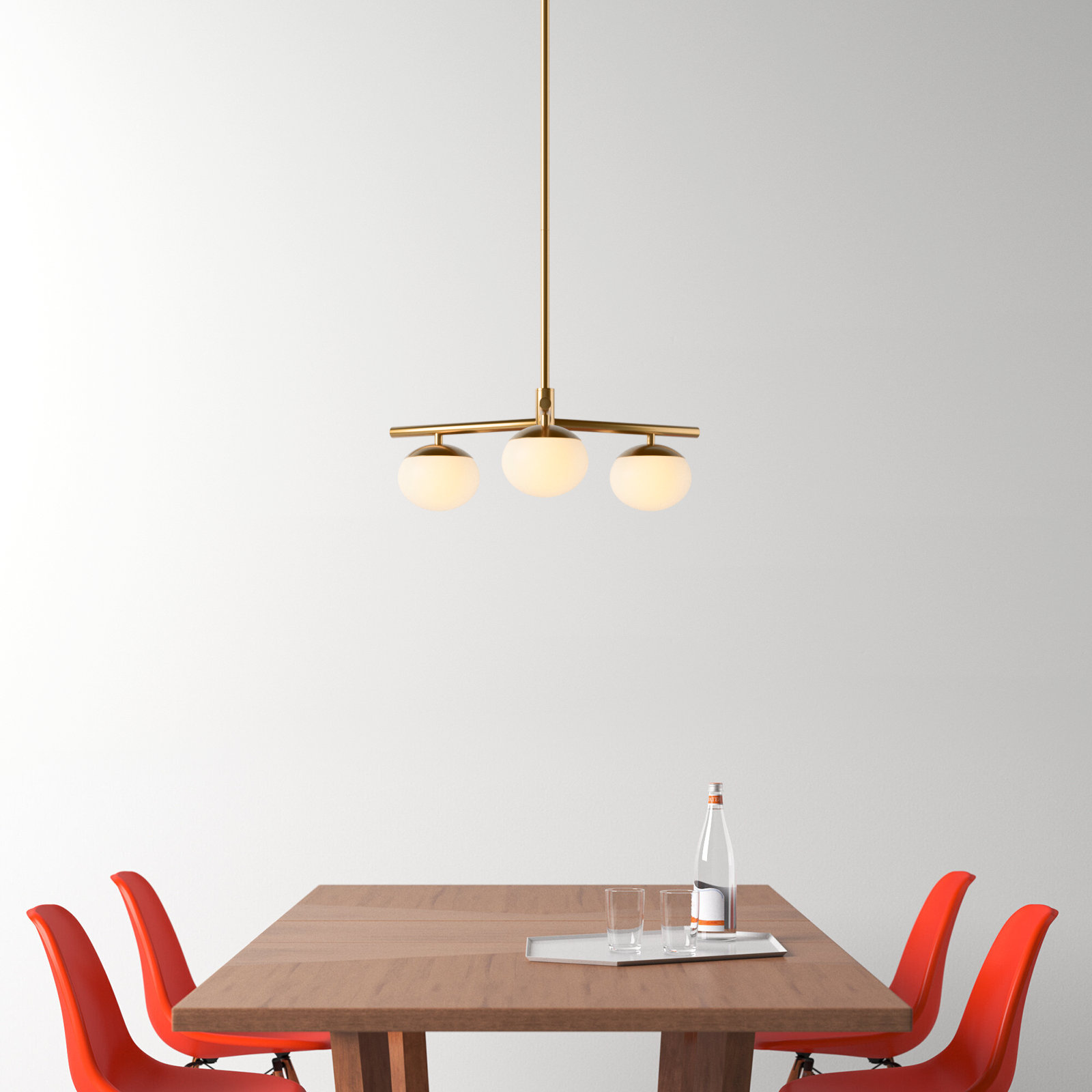 Vibi 3-Light Chandelier, Burnished Brass
