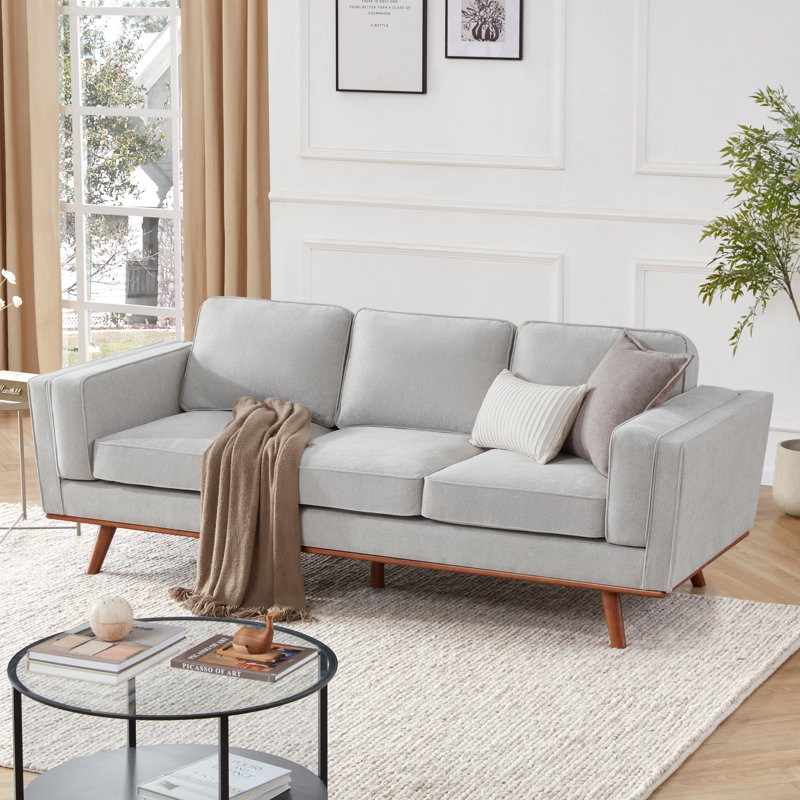 Estes Inayat 84' Upholstered Sofa, Gris argenté