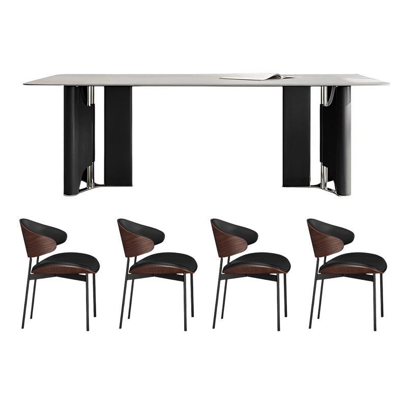 Ensemble de table rectangulaire moderne avec chaises, H 29,52 po x L 86,61 po x l 39,37 po