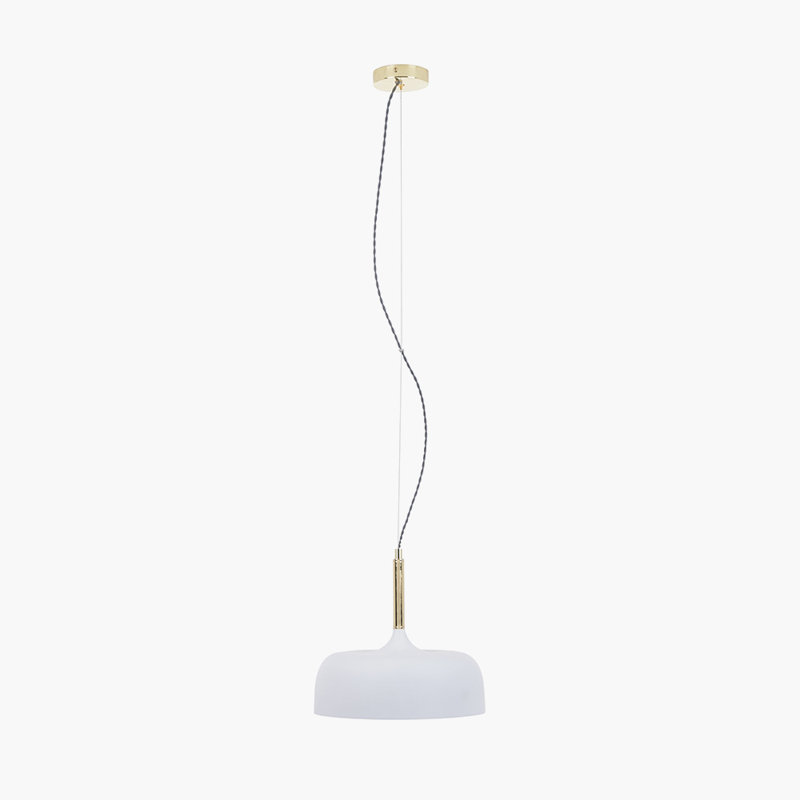 Bautz 1 - Light White/Gold Dome Pendant