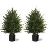 25?Cute Artificial  Cedar Potted Plant A Set