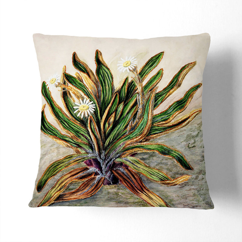 Floral Square Throw Cushion, 40cm H x 40cm W x 15cm D, Black