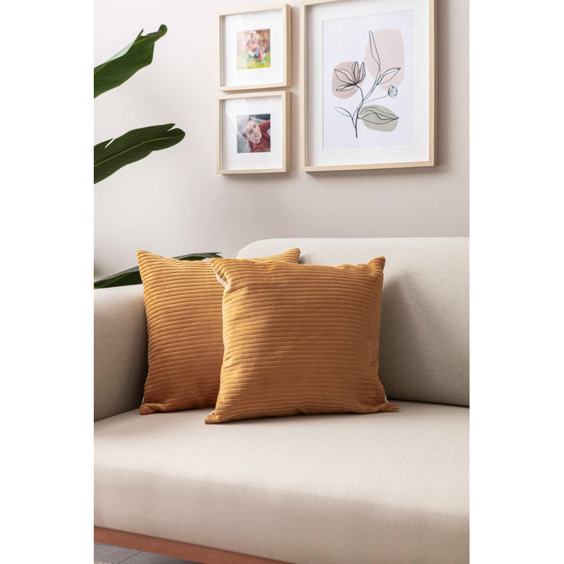 Vibrant Orange Cushion Cover Set (2 Pieces), 16.9 x 16.9 inches | 100% Polyester Fabric, Machine Washable | Soft and Durable, Perfect for Living Room, Bedroom, or Outdoor Decor | Easy Care with Hand-Wash Program