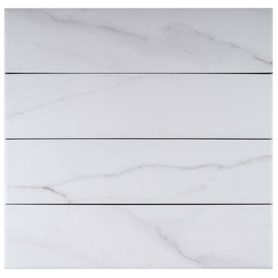 Elegance Subway 3.15 in. x 12.99 in. Matte Porcelain Marble look Floor and Wall Tile