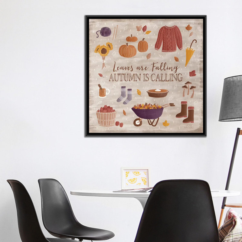 «Autumn Enchantment I», impression sur toile, H 18 po x l 18 po x P 1,5 po, Toile avec cadre noir, Pas de tapis