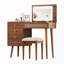 LED Vantiy Desk With Flip-Top Tabletop And  Drawers&Compartments