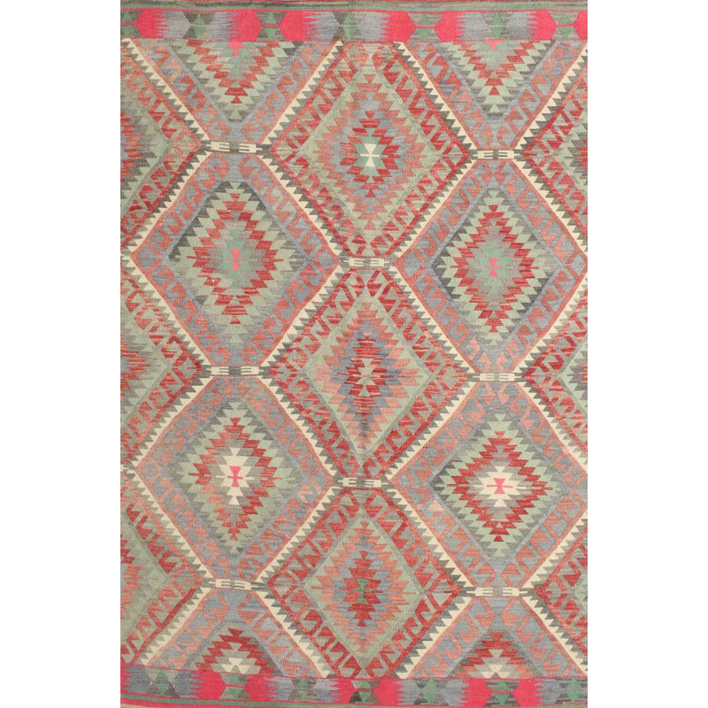 Tapis rouge / vert Brea Southwestern, Rectangle 5 pi x 7 pi