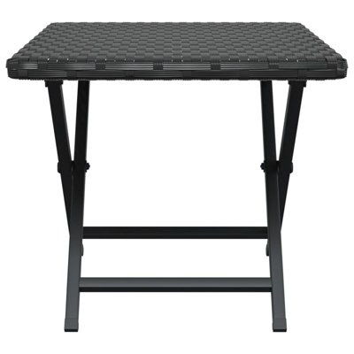 Arlmont & Co. Folding Table 17.7"X13.8"X12.6" Poly Rattan
