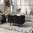 Modern Rectangle Coffee Table with Four Drawers, Two Side Hidden Storage Compartments, 47.2" Wood Coffee Table with Metal Handles and Four Solid Wood Legs for Living Room-1768782165