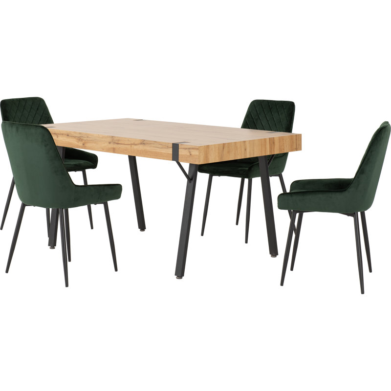 Alcott 4 - Person Dining Set, Emerald Green