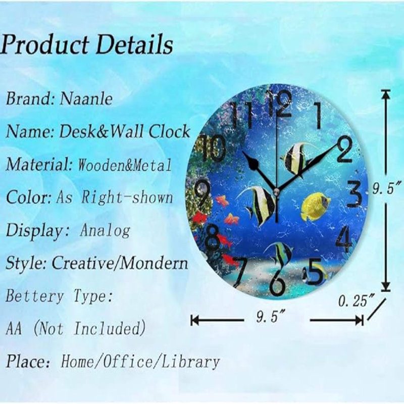 Horloge murale décorative Naanle
