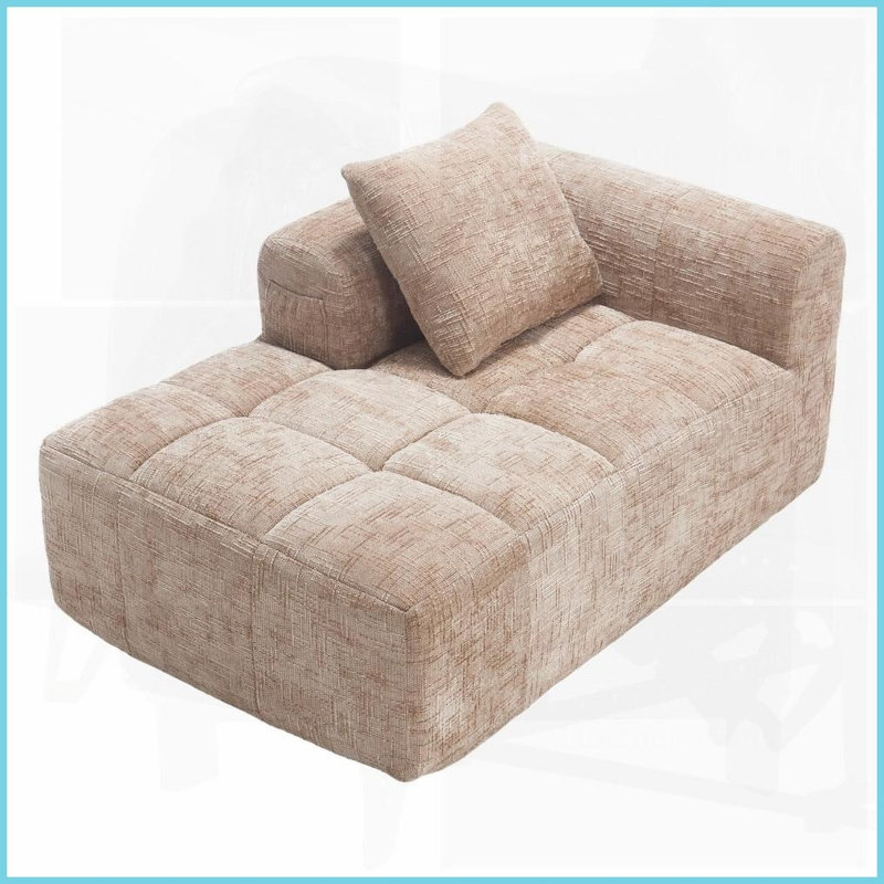 Canapé en chenille Minimalist - tissu anti-froissement Rebond rapide pour le salon et amp; Appartement, Kaki