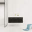 Meuble-lavabo mural 48 po avec lavabo, lavabo en résine à rebords épais et charnières à fermeture en douceur pour salles de bain modernes
