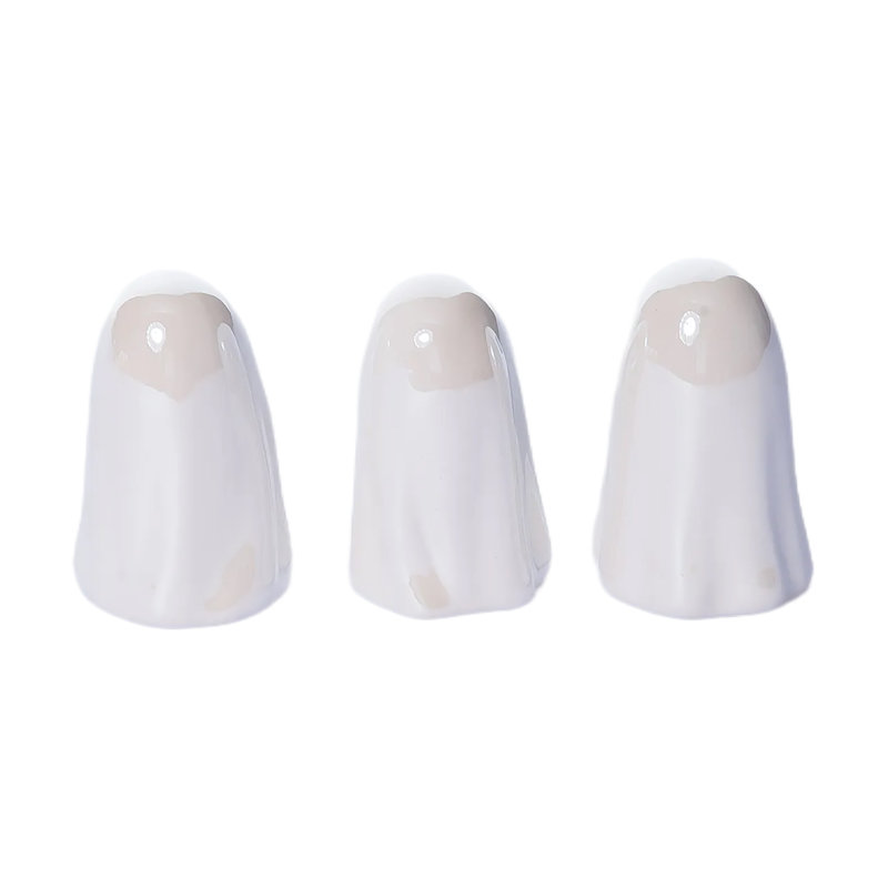  Dolomite 7.75 in. White Halloween Pearlescent Ghost Figurine In Display Set of 12