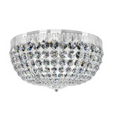 Petit Crystal 5 Light 14in x 7.5in Flush Mount in Polished Gold with Clear Radiance Crystals