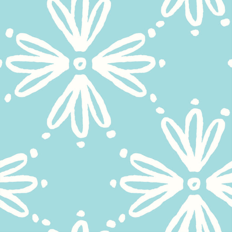 Rouleau de papier peint L 33 pi x l 20,5 po Susan Hable Petals, Bleu