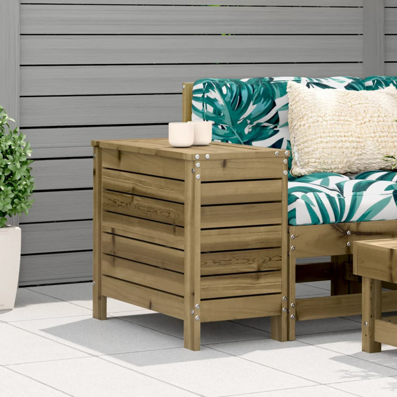 Keyla Rectangular Outdoor Side Table , 31cm cm W 62cm cm D, Brown