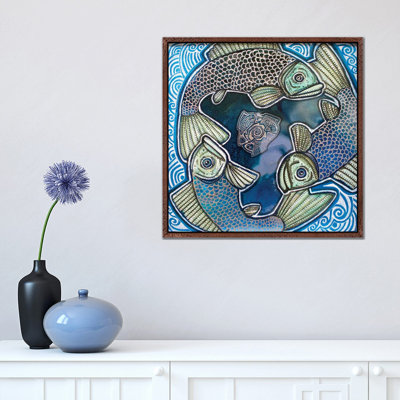 Triple Fish Swirl by Lynnette Shelley - Drawing Print on Canvas