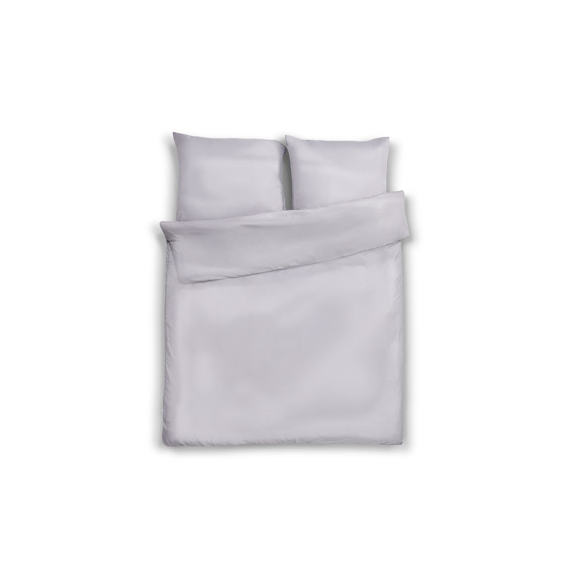 Solidi Duvet Cover Set, Grey, 160 x 200 cm - 2 Pillowcases (70 x 80 cm)