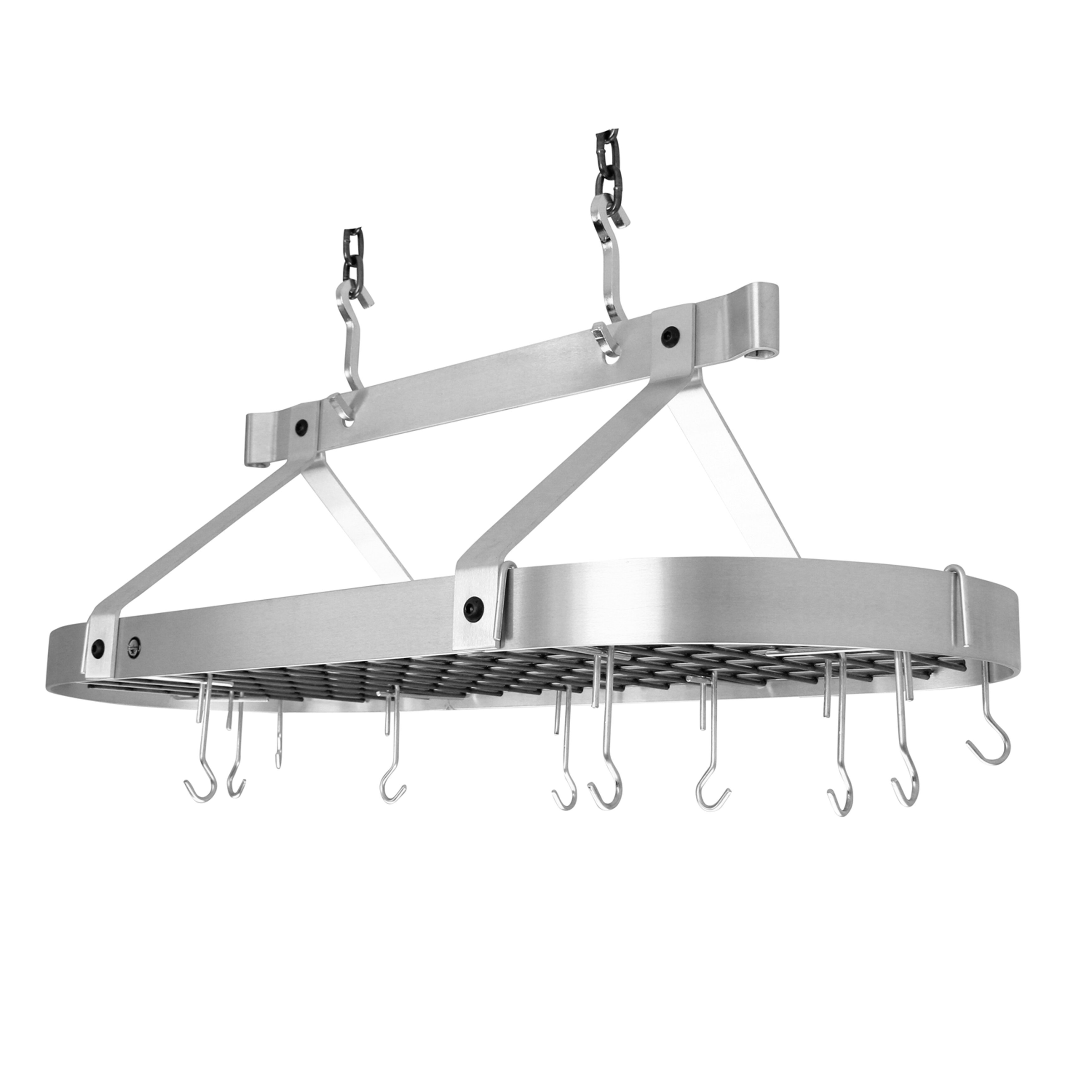 Four Point Oval Ceiling Pot Rack w/ 18 Hooks