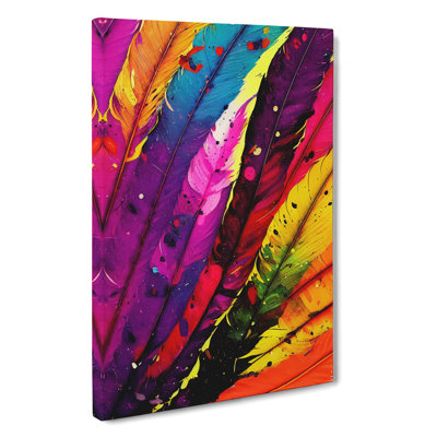 Painted Feathers No.4 - Wrapped Canvas Painting