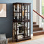 Armoire antique avec tablettes ajustables et porte-affiche élégant