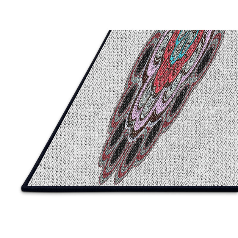 Tapis bleu/noir/rouge à tisser électrique, Rectangle 3 pi x 5 pi