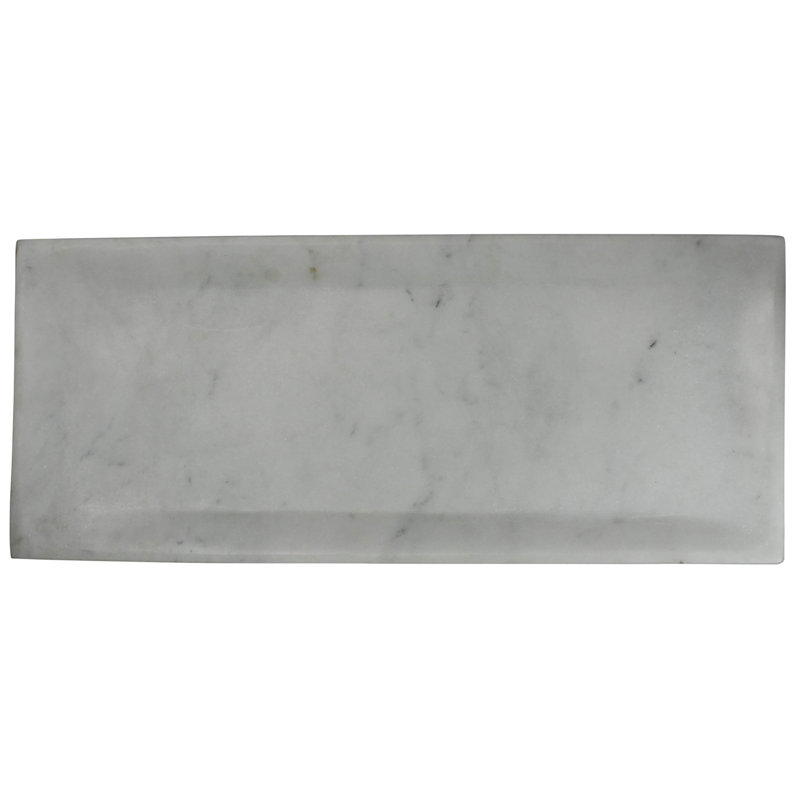 Medium White Marble Rectangle Appetizer Plate