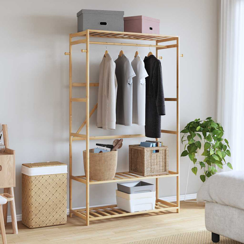  Portant à vêtements avec tablettes 43,3 po x 15,7 po x 68,9 po