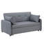 Canapé-lit convertible en lin gris de Boneless Radella de 69 po avec ports USB, prises de courant, poches, coussins, capitonnage